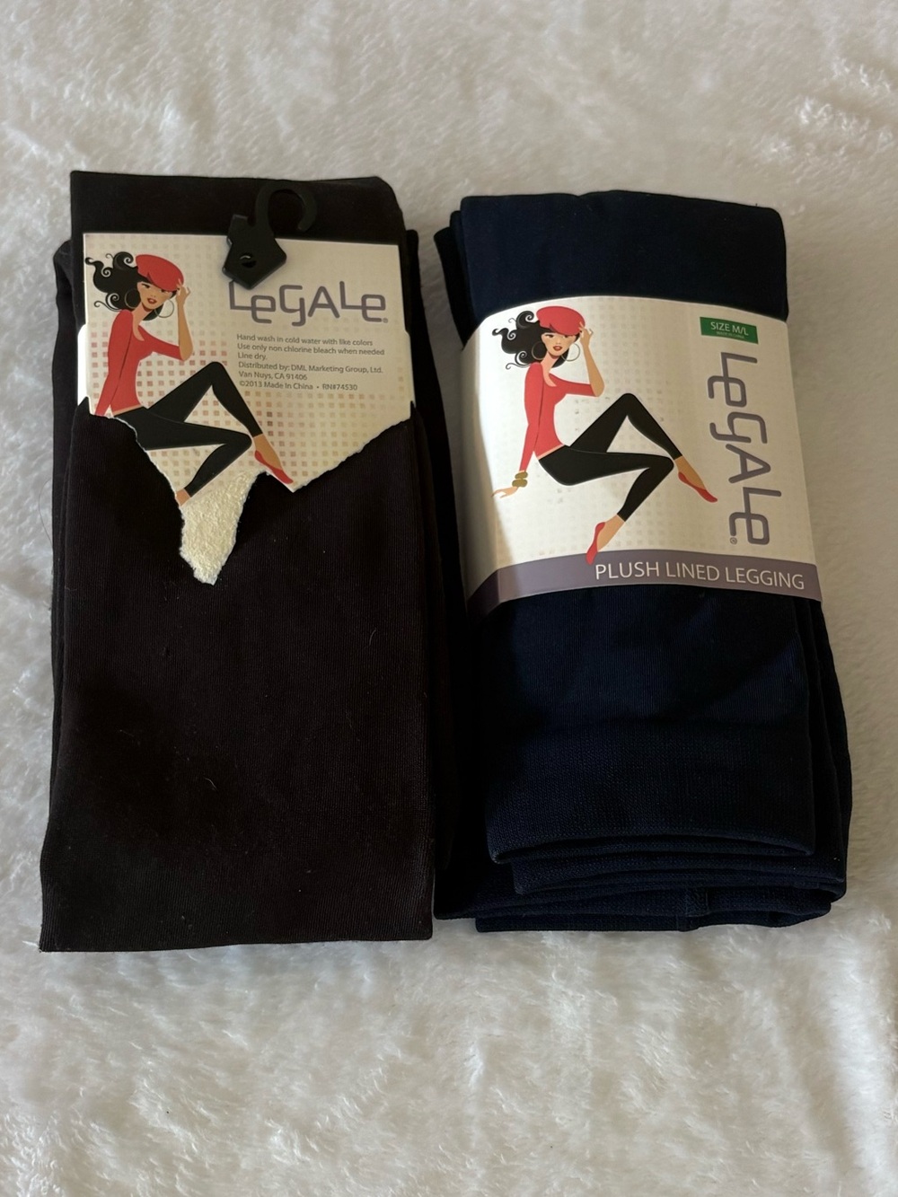 2 pair Plush Lined Leggings for Women- Black (New M/L)